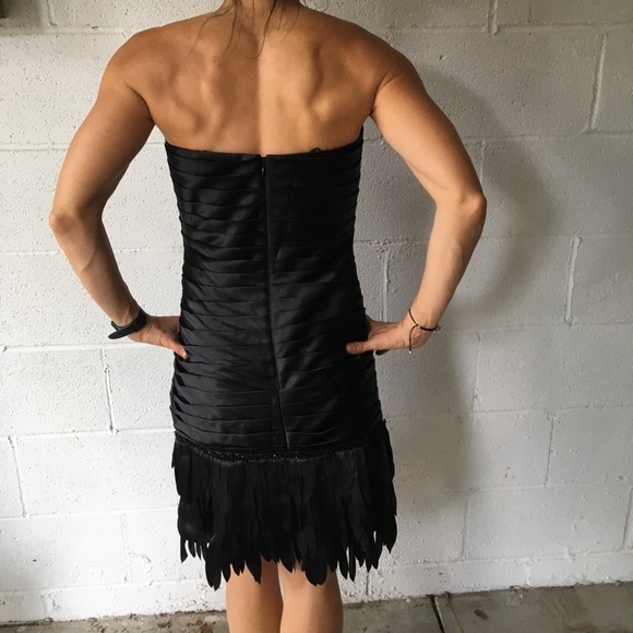 Black Silk Fringe Dress - Picture 3 of 8